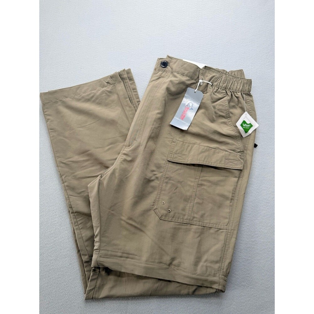 World Wide Sportsman Hybrid Cargo Pants Mens 2XL 34 Inseam Khaki Fishing NWT
